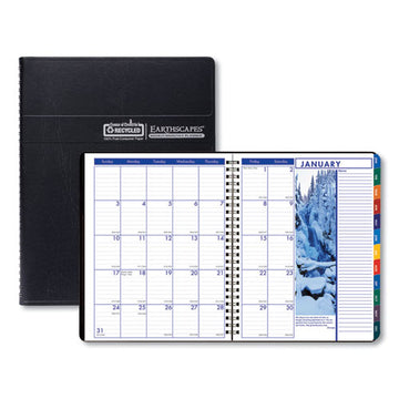 House of Doolittle™ Earthscapes Recycled Weekly-monthly Appointment Book, Landscape Photos, 11 X 8.5, Black Soft Cover, 12-month (jan-dec): 2022 freeshipping - TVN Wholesale